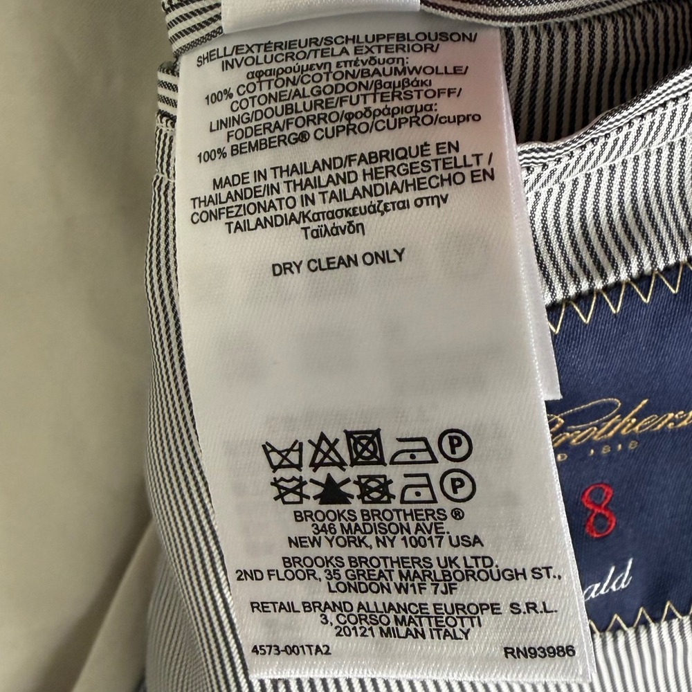 Brooks Brothers 1818 Fitzgerald Cotton Suit Mens 42L W34 Tan Beige 2pc Summer - Picture 12 of 13